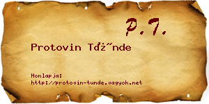 Protovin Tünde névjegykártya